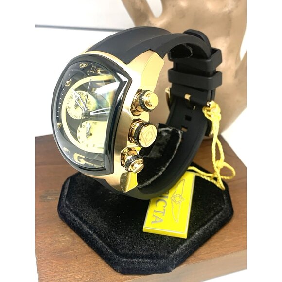 Invicta Men's Watch 10067 Lupah Quartz Chronograph Gold Black Rubber Strap 48mm - Picture 2 of 15